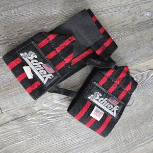 Schiek Black and Red Wrist Wraps